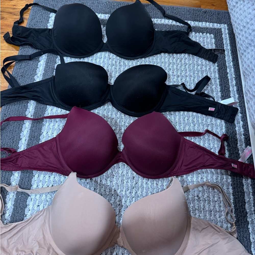 Elegant Women's Intimates Set - Black, Burgundy, and Nude